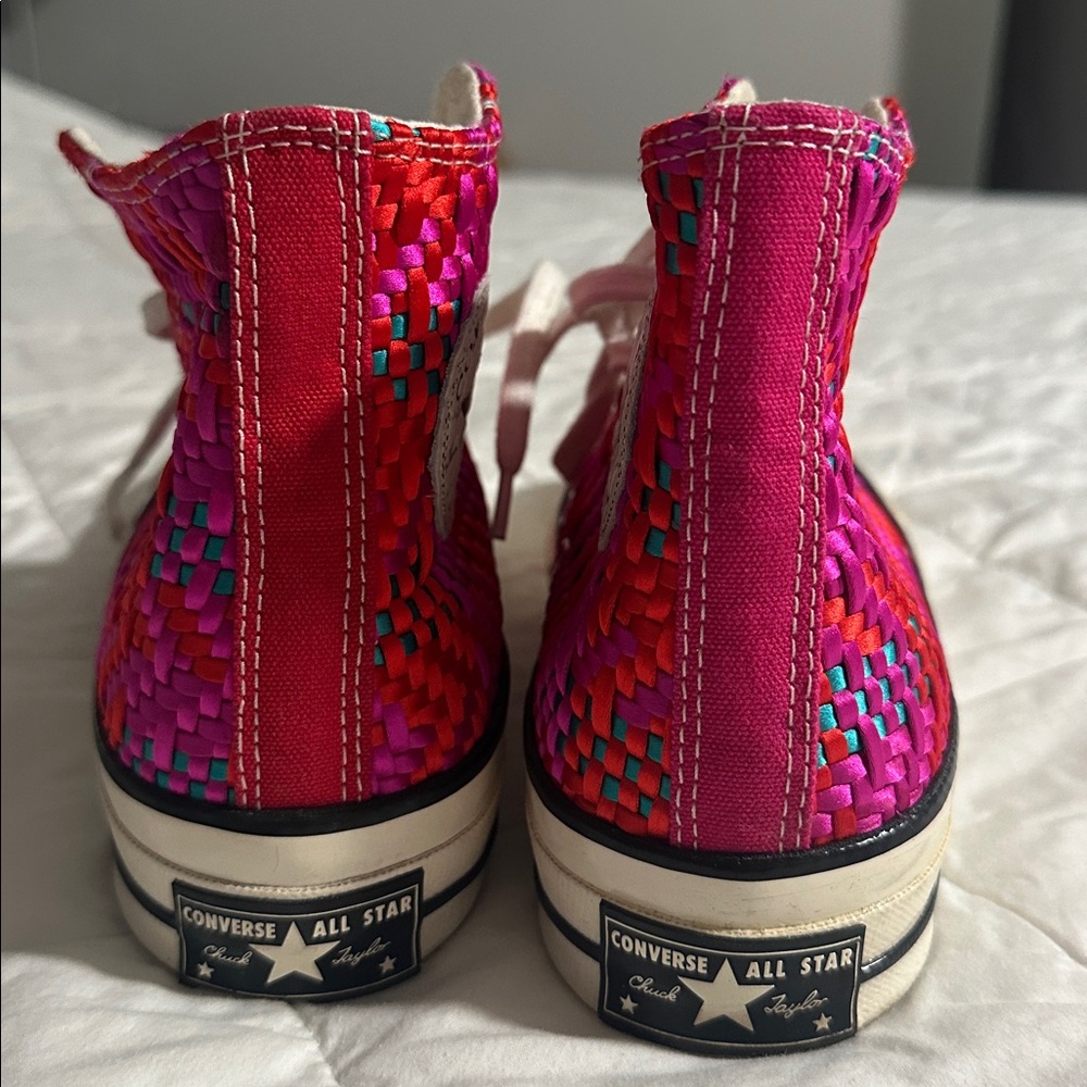 Converse Woven Pink and Red High-Tops - Picture 2 of 8